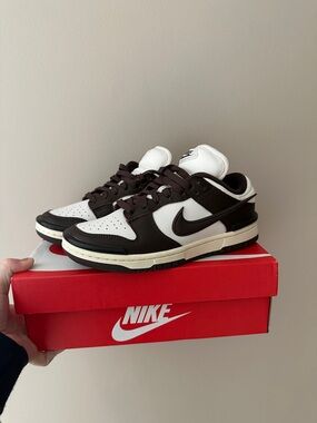 Nike Twist Low-Top Sneakers in White and Dark Brown